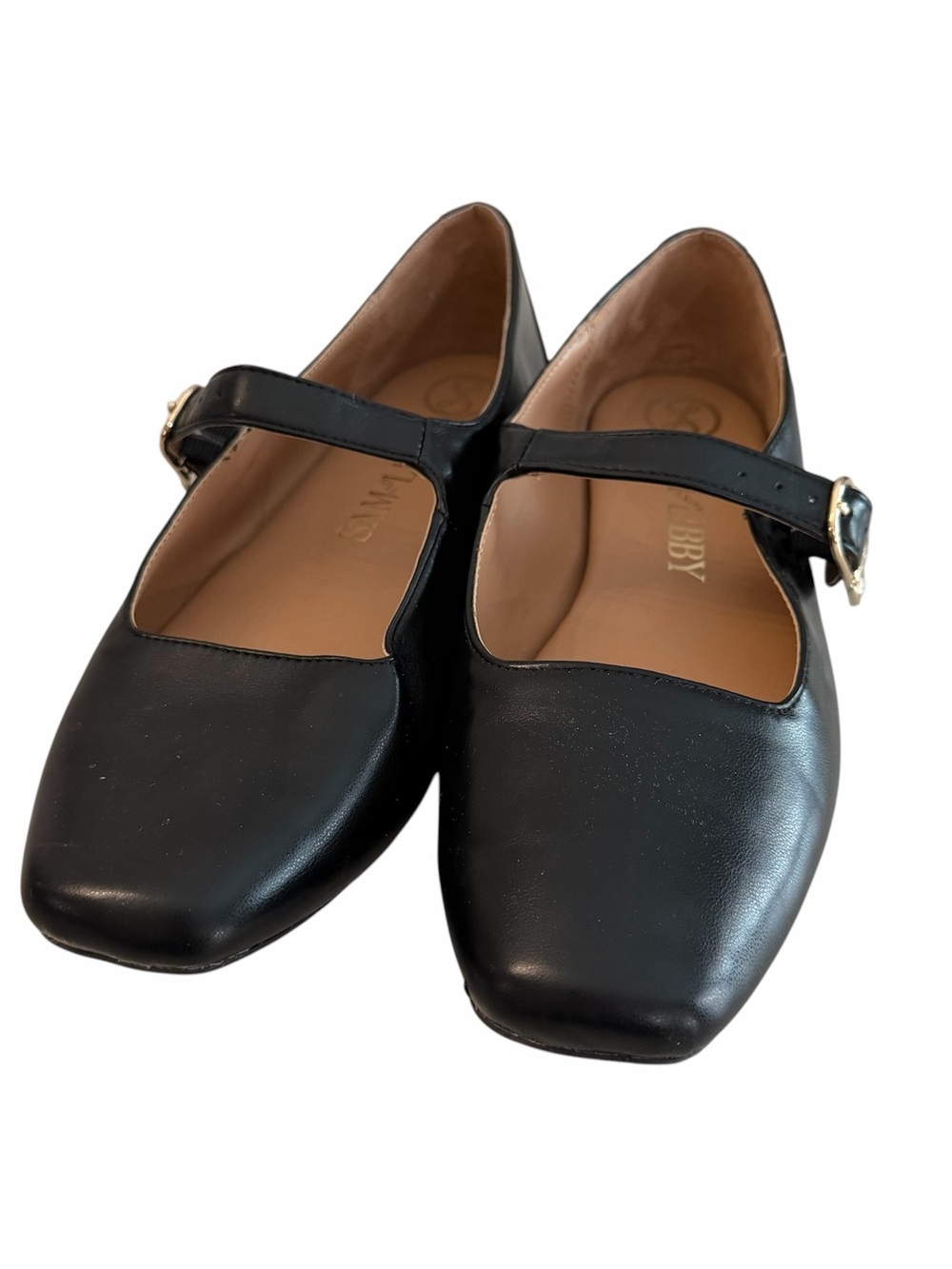 Sam and Libby Women’s Black Square Toe Mary Jane Style Flats Sz 9.5 GUC